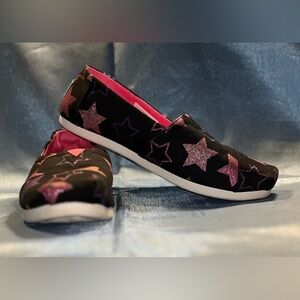 TOMs Limited Edition Black, Glitter Pink, Purple Shoes Size 7.5